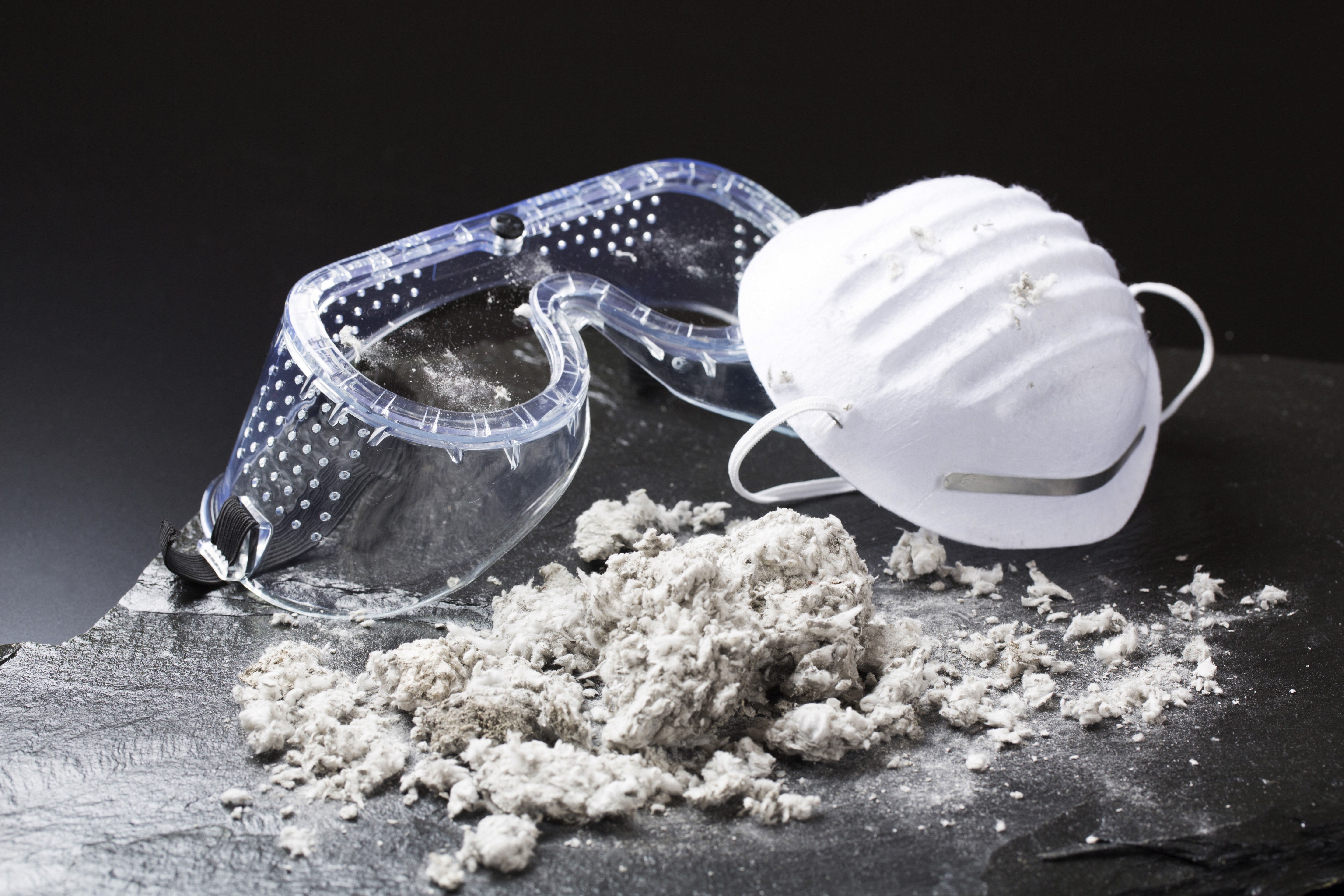 White powder by mask and goggles