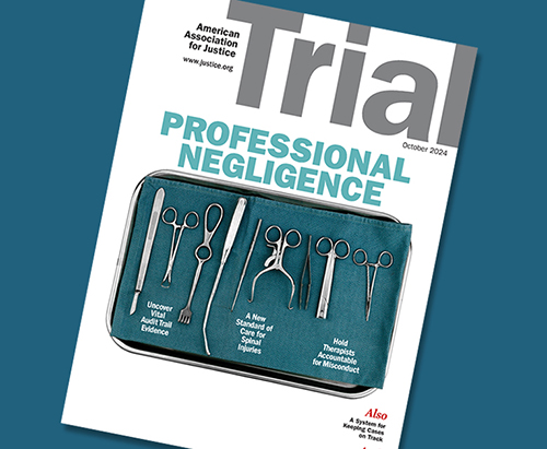 October 2024 Trial cover with the theme Professional Negligence