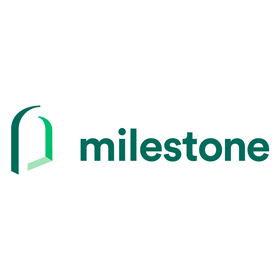 Green 3D arch next to text milestone.
